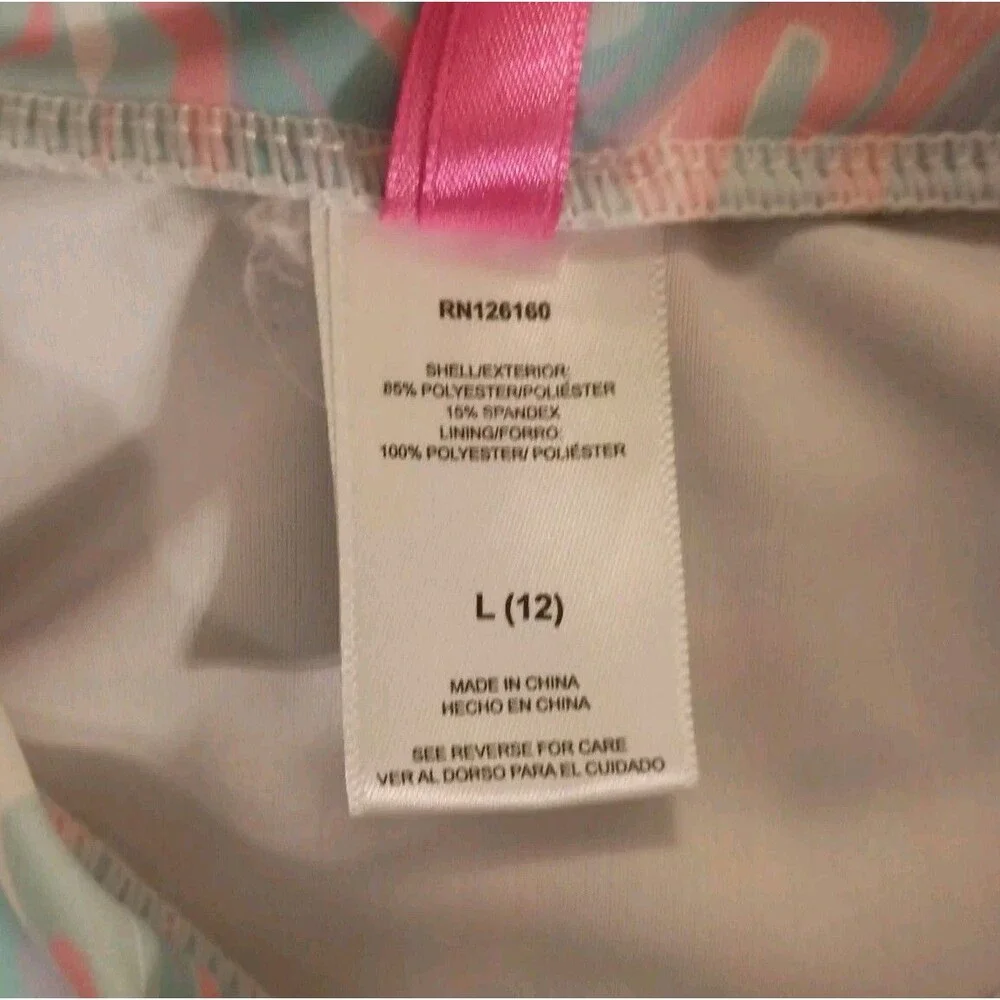 BETSEY JOHNSON Girls Size 12 Rash Guard Swim Suit Top Mermaids Have More Fun